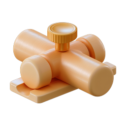 Pipe Valve 3D Icon - Plumbing Fitting Symbol