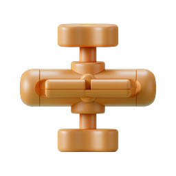 3D Pipe Valve Icon - Plumbing Fixture Cross Design
