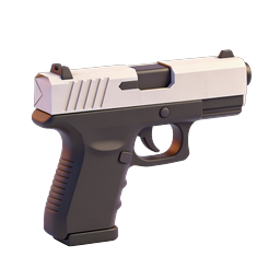 Realistic 3D Pistol Handgun Icon for Tactical Games