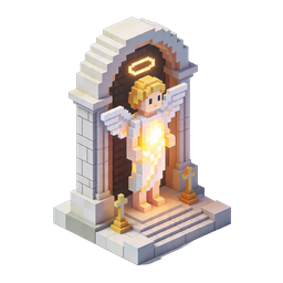 Pixel Art Angel Icon - Isometric Heavenly Guardian