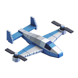 Pixel Art Airplane Icon for Transport and Technology Use