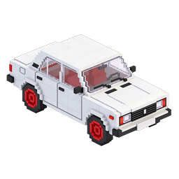 Pixel Art Classic Car Icon - Retro Voxel Vehicle