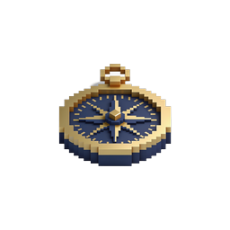 Pixel-Art-Kompass-Icon - Isometrisches 3D-Navigationsdesign