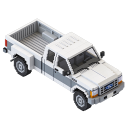 Pixel Art Ford Pickup Truck Voxel Icon | 3D Block Design