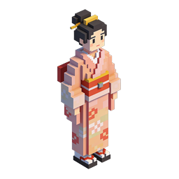 Pixel Art Geisha Icon for Cultural Design Projects