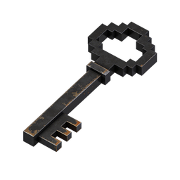 Pixel Art Key Icon - Retro Style Design