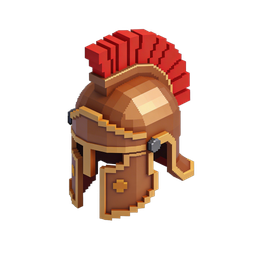 Vibrant Pixel Art Roman Helmet Icon for Creative Projects