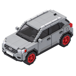 Icona auto sportiva in Pixel Art | Design veicolo Voxel isometrico