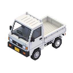 Pixel Art Isometric Truck Icon - 3D Voxel Vehicle
