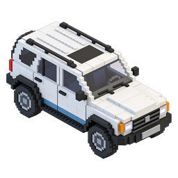Pixel Art Van Icon - Isometric Voxel Vehicle Design