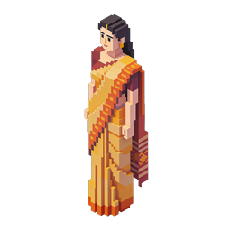 Pixel Art Woman in Sari Icon for Cultural Representation