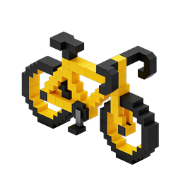 Pixel Art 3D Fahrrad Voxel Icon - Isometrisches Design