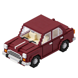 Pixel Block Car Icon - Isometric Voxel Vehicle