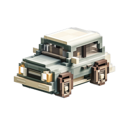 Icono de coche isométrico en Pixel Art - Vehículo Voxel Retro