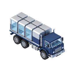 Pixel Art Cargo Truck | Isometric Voxel Freight Icon