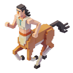 Pixel Art Centaur Character - Isometric 3D Voxel Icon