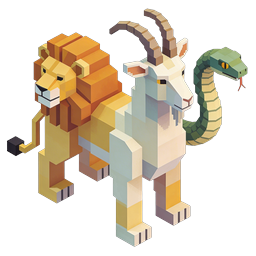 Pixel Chameleon Creature - Isometric Voxel Art Icon