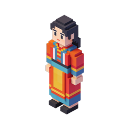 Pixel Character Voxel Icon - Colorful 3D Isometric Figure