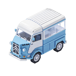 Pixel Art Delivery Truck Icon - Voxel 3D Box Truck