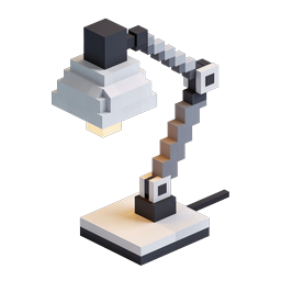 Biểu tượng đèn bàn Pixel - Thiết kế ánh sáng 3D Isometric