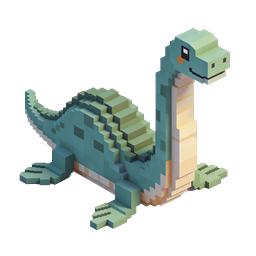 Pixel Art Dragon Creature 3D Isometric Icon
