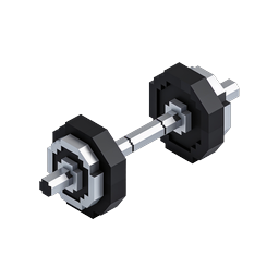 Pixel Dumbbell Icon - 3D Isometric Fitness Symbol
