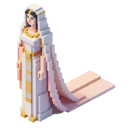 Pixel Art Egyptian Priest Isometric 3D Icon