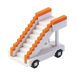 Pixel Escalator Isometric 3D Icon - Voxel Stairs