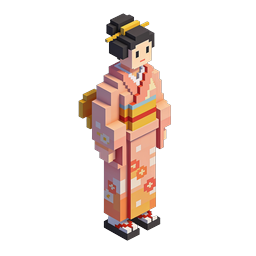 Pixel Geisha Icon - Vibrant Cultural Representation