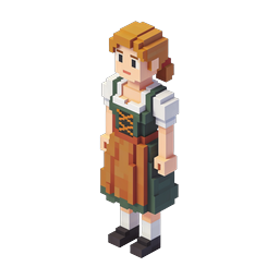 Pixel Girl Icon - Traditional Attire Illustration