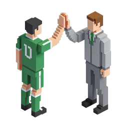 Ícone de High Five em Pixel Art | Parceria Esportiva e de Negócios