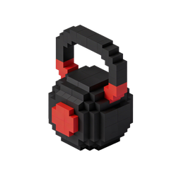 Pixel Kettlebell Icon for Fitness Applications