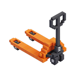 Isometric Pixel Art Key Icon - Orange Voxel Style