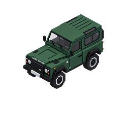 Land Rover Defender in Pixel Art - Icona 3D isometrica