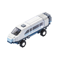 Pixel Limousine 3D Icon - Isometric Voxel Style