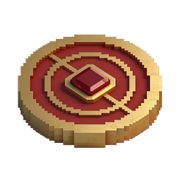 Icône de jeton médaillon pixel - Trésor de jeu Voxel 3D
