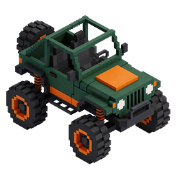 Monster truck pixel – icône de véhicule 3D isométrique