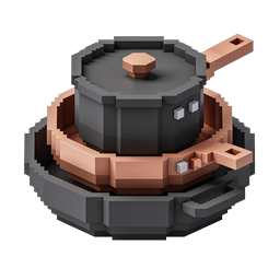 Ícone de Motor Elétrico em Pixel Art - Design 3D Isométrico