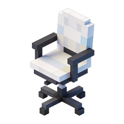Pixel Office Chair Isometric 3D Icon | Voxel Furniture