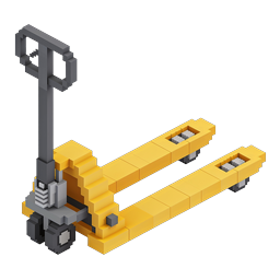 Pixel Art Pallet Jack Icon - Isometric Voxel Style