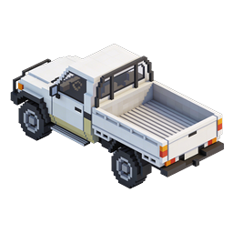 Pixel Art Pickup Truck - Isometric Voxel Icon