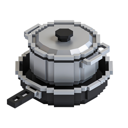 Pixel-Art Schnellkochtopf-Icon | Isometrische Küche