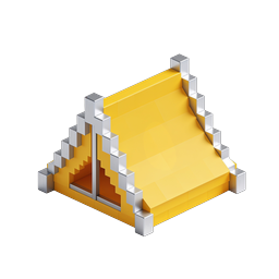 Biểu tượng Kim tự tháp Pixel Isometric | Đền vàng 3D