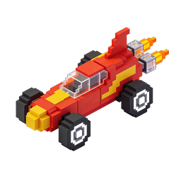 Pixel Art Race Car Voxel 3D Icon