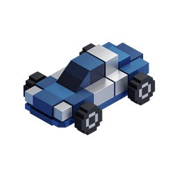 Pixel Race Car 3D Isometric Voxel Vehicle Icon