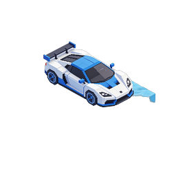 Icono de coche de carreras Pixel Art - Coche deportivo 3D isométrico