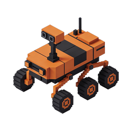 Pixel Voxel Rover 3D Icon - Space Exploration Design