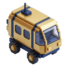 Icona Camper Isometrico in Pixel Art | Stile 3D Voxel