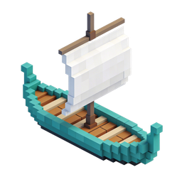 Pixel Sailboat Icon for Nautical Themes