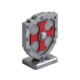 ピクセルシールドハートアイコン - アイソメトリック 3D Voxel 保護